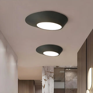 Hallway Black White Geometric Section Flush Mount Light Zawala Image - 2