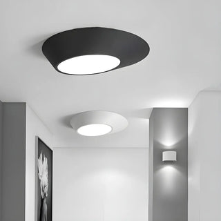 Hallway Black White Geometric Section Flush Mount Light Zawala Image - 3