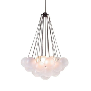 ZOWALA - White Glass Dining Room Gold 3-Light Bubble Chandelier Image - 10