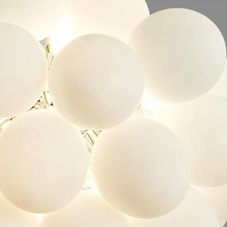 White Glass Cluster Dining Room Adjustable Bubble Chandelier Image - 10