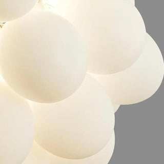 White Glass Cluster Dining Room Adjustable Bubble Chandelier Image - 9