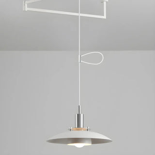 ZOWALA - Modern Dining Room White Dome Adjustable Arm Pendant Light Image - 10