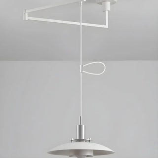 ZOWALA - Modern Dining Room White Dome Adjustable Arm Pendant Light Image - 11