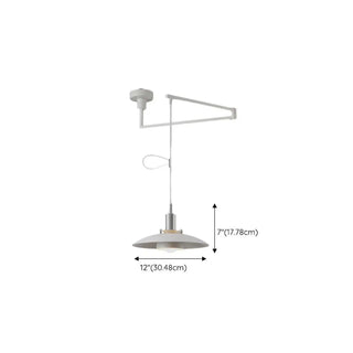 ZOWALA - Modern Dining Room White Dome Adjustable Arm Pendant Light #size