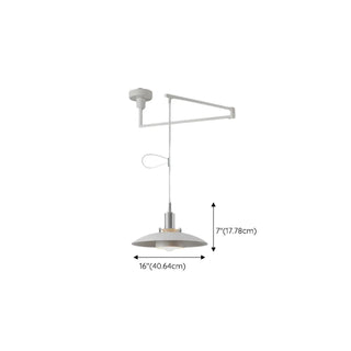ZOWALA - Modern Dining Room White Dome Adjustable Arm Pendant Light Image - 15