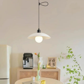 ZOWALA - Modern Dining Room White Dome Adjustable Arm Pendant Light Image - 3