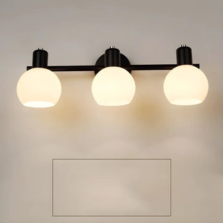 Modern 3-Light Glass Globe Black Vanity Light Fixture Zawala Image - 1
