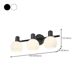 Modern 3-Light Glass Globe Black Vanity Light Fixture Zawala Image - 12