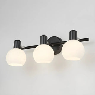 Modern 3-Light Glass Globe Black Vanity Light Fixture Zawala Image - 7
