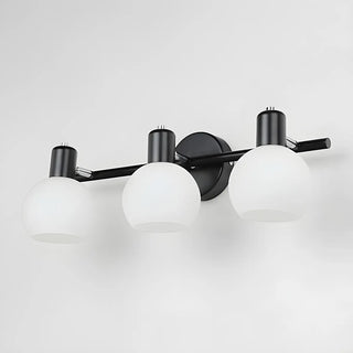 Modern 3-Light Glass Globe Black Vanity Light Fixture Zawala Image - 8