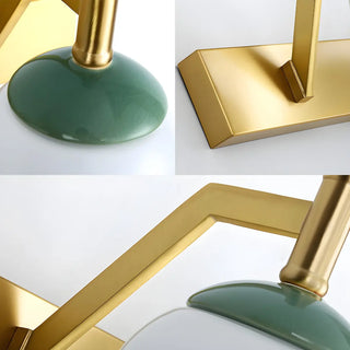 Elegant Bell Frosted Glass Shade Brass Vanity Light Zawala Image - 6