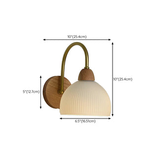 Flower Glass Shade Wood Color Bedroom Wall Sconces Zawala Image - 16