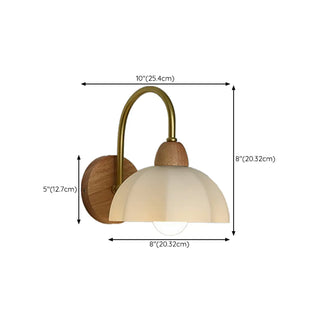 Flower Glass Shade Wood Color Bedroom Wall Sconces Zawala Image - 17