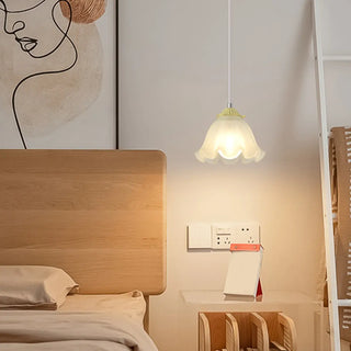 ZOWALA - Modern White Glass Dome Green Bedroom Pendant Light  Image - 1