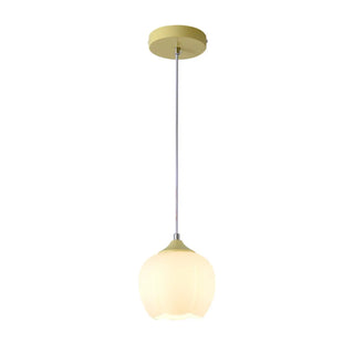 ZOWALA - Modern White Glass Dome Green Bedroom Pendant Light  Image - 12