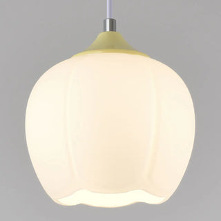 ZOWALA - Modern White Glass Dome Green Bedroom Pendant Light  Image - 17