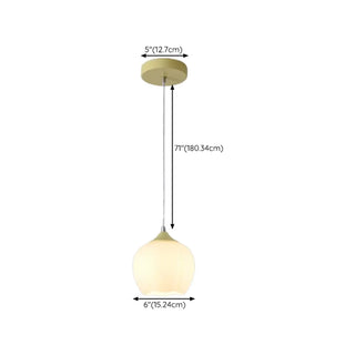 ZOWALA - Modern White Glass Dome Green Bedroom Pendant Light  #size