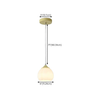 ZOWALA - Modern White Glass Dome Green Bedroom Pendant Light  Image - 19