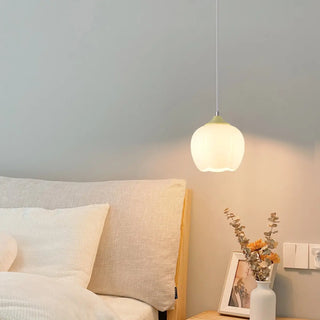 ZOWALA - Modern White Glass Dome Green Bedroom Pendant Light  Image - 2