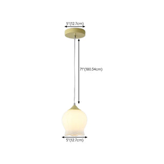 ZOWALA - Modern White Glass Dome Green Bedroom Pendant Light  Image - 20