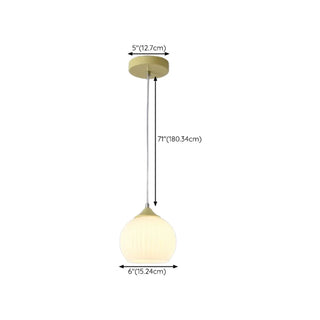 ZOWALA - Modern White Glass Dome Green Bedroom Pendant Light  Image - 21