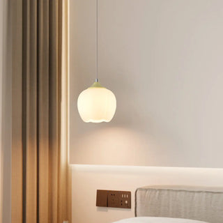 ZOWALA - Modern White Glass Dome Green Bedroom Pendant Light  Image - 5