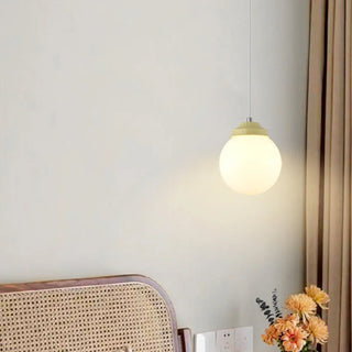 ZOWALA - Modern White Glass Dome Green Bedroom Pendant Light  Image - 6