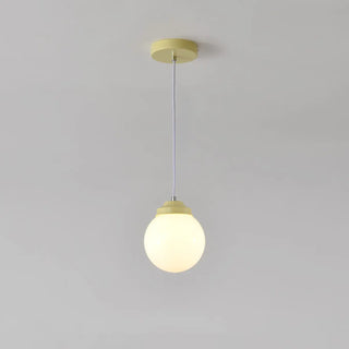 ZOWALA - Modern White Glass Dome Green Bedroom Pendant Light  Image - 7
