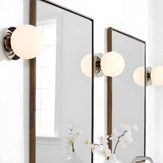 ZOWALA - Modern White Glass Globe Vanity Light Fixture Image - 1