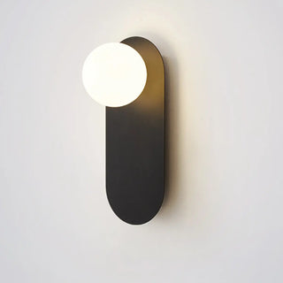 Modern Frosted Glass Globe Black Curved Wall Sconce Zawala Image - 10
