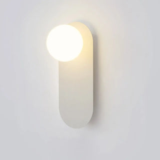 Modern Frosted Glass Globe Black Curved Wall Sconce Zawala Image - 11