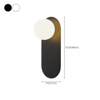 Modern Frosted Glass Globe Black Curved Wall Sconce Zawala Image - 21