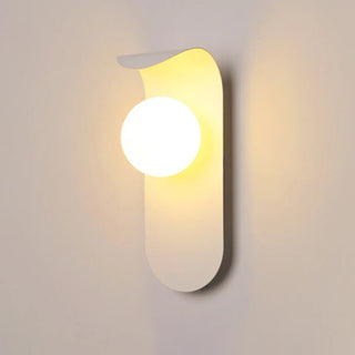 Modern Frosted Glass Globe Black Curved Wall Sconce Zawala Image - 8