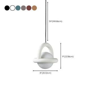 Modern White Globe Pendant Light Adjustable Length Zawala #size