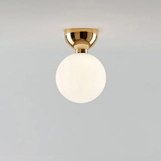 ZOWALA - Modern White Glass Globe Semi-Flush Mount Light Image - 11