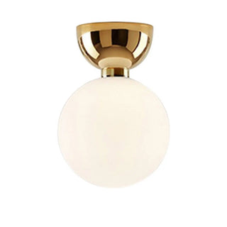 ZOWALA - Modern White Glass Globe Semi-Flush Mount Light Image - 13