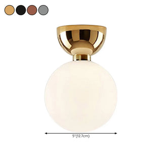 ZOWALA - Modern White Glass Globe Semi-Flush Mount Light #size