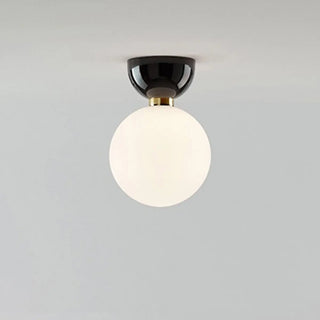 ZOWALA - Modern White Glass Globe Semi-Flush Mount Light Image - 3