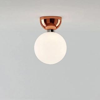 ZOWALA - Modern White Glass Globe Semi-Flush Mount Light Image - 5