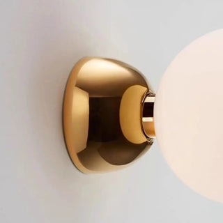 ZOWALA - Modern White Glass Globe Semi-Flush Mount Light Image - 7