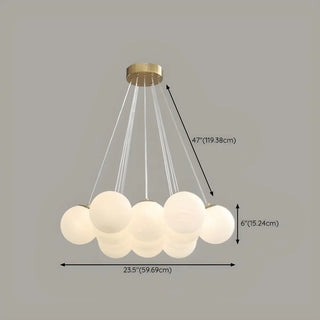 ZOWALA - White Glass Living Room Multi-Light Bubble Chandelier Image - 19