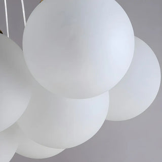 ZOWALA - White Glass Living Room Multi-Light Bubble Chandelier Image - 4