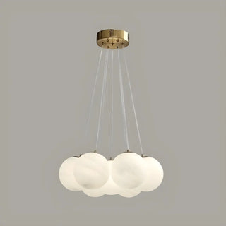 ZOWALA - White Glass Living Room Multi-Light Bubble Chandelier Image - 6