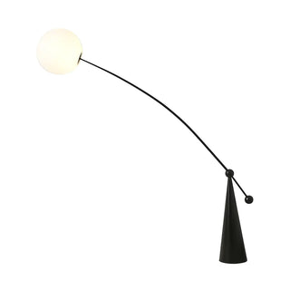 Modern Spherical Globe Black Arched Floor Lamp Zawala Image - 10