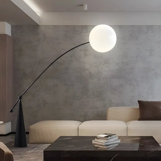 Modern Spherical Globe Black Arched Floor Lamp Zawala Image - 5