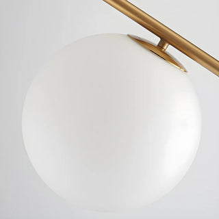 Modern White Globe Shade and Marble Base Floor Lamp Zawala Image - 10