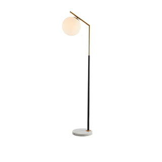 Modern White Globe Shade and Marble Base Floor Lamp Zawala Image - 16