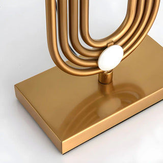 ZOWALA - Stylish White Drum Shade Geometric Metal Table Lamp Image - 8