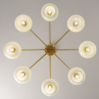 ZOWALA - Adjustable Height Modern White Glass Globe Chandelier Image - 12
