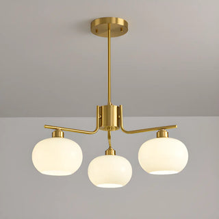 ZOWALA - Adjustable Height Modern White Glass Globe Chandelier Image - 14